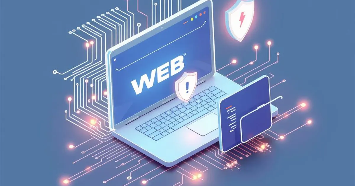Ilustración 3D conceptual de un desarrollo web de alto rendimiento, destacando la velocidad, seguridad y adaptabilidad móvil como pilares del éxito digital para empresas.